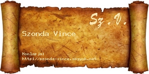 Szonda Vince névjegykártya
